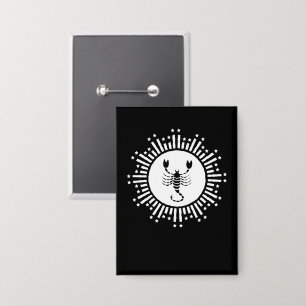 Schorpioen Zodiac Symbool met Stralende Steruitbar Button