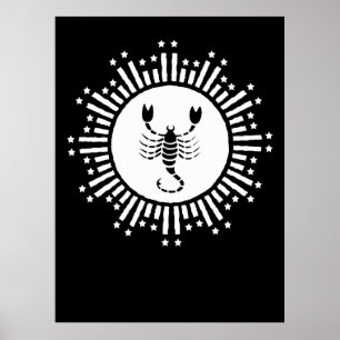 Schorpioen Zodiac Symbool met Stralende Steruitbar Poster