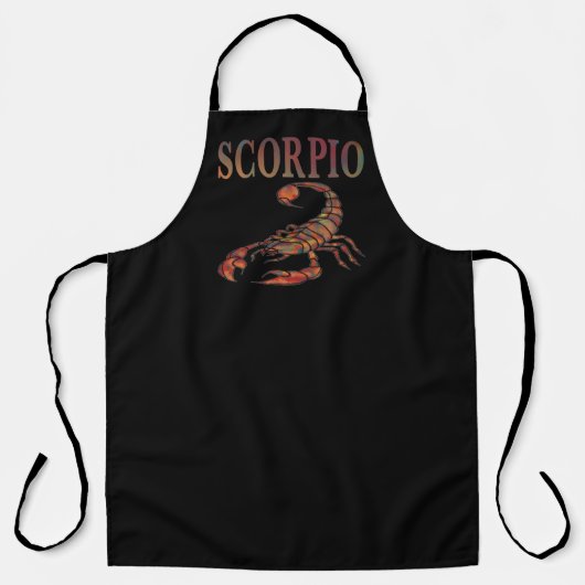 Schorpioen Zodiac Symbool Zwarte Schort (Voorkant)
