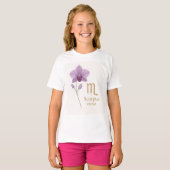 Schorpioen Zodiac T-shirt met Orchidee Flower – Pe (Voorkant volledig)