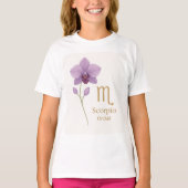 Schorpioen Zodiac T-shirt met Orchidee Flower – Pe (Voorkant)