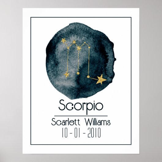 Schorpioen Zodiac teken: aangepaste naam & verjaar Poster (Voorkant)