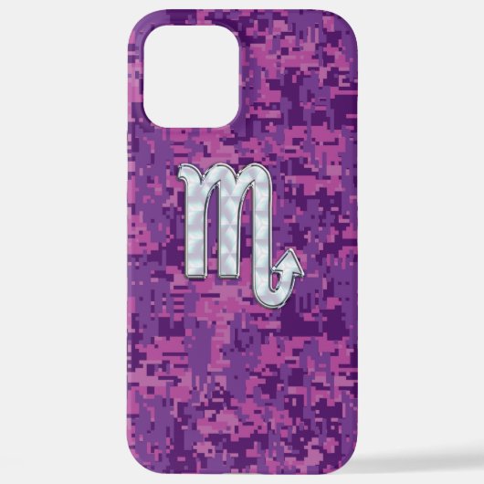 Schorpioen Zodiac Teken op Roze Camo iPhone Hoesje (Achterkant)