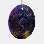 Schorpioen Zodiac Teken Waterverf Ontwerp Keramisch Ornament (Rechts)