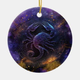 Schorpioen Zodiac Teken Waterverf Ontwerp Keramisch Ornament