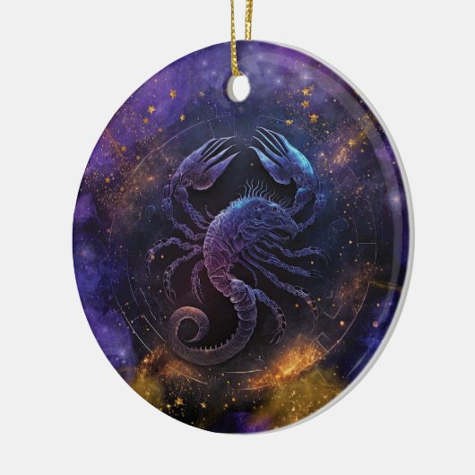Schorpioen Zodiac Teken Waterverf Ontwerp Keramisch Ornament (Links)