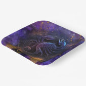 Schorpioen Zodiac Teken Waterverf Ontwerp Papieren Bordje (Gebogen)