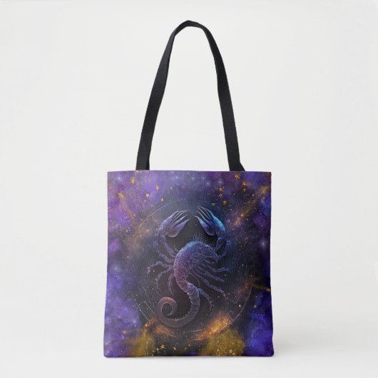 Schorpioen Zodiac Teken Waterverf Ontwerp Tote Bag (Voorkant)