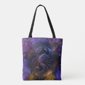 Schorpioen Zodiac Teken Waterverf Ontwerp Tote Bag (Achterkant)