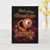 Schorpioen Zodiac Verjaardag Groeten door Valxart Kaart (Gele Bloem)