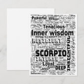 Schorpioen Zodiac Word Cloud Inspiration Flat Kaar (Voorkant / Achterkant)