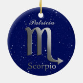 Schorpioen Zonneteken Symbool met Naam Keramisch Ornament (Achterkant)