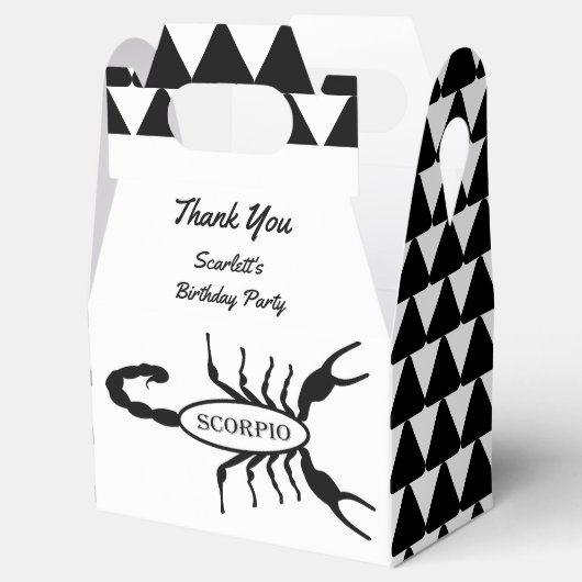 Schorpioen Zwart Schorpioen Ster Teken Aangepaste Bedankdoosjes (Geopend)