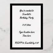 Schorpioen Zwart Schorpioen Ster Teken Aangepaste  Folie Uitnodiging (Achterkant)