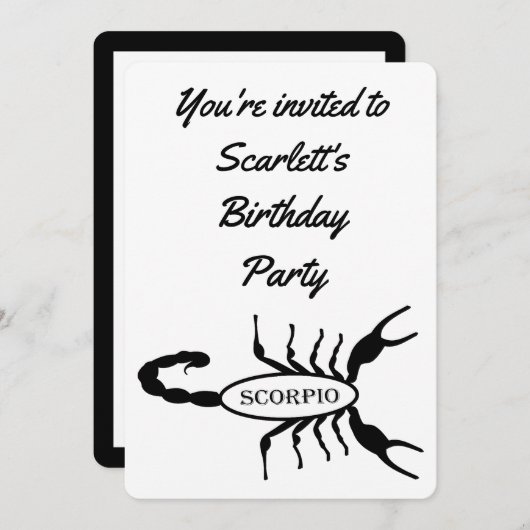 Schorpioen Zwart Schorpioen Ster Teken Aangepaste Kaart (Voorkant / Achterkant)
