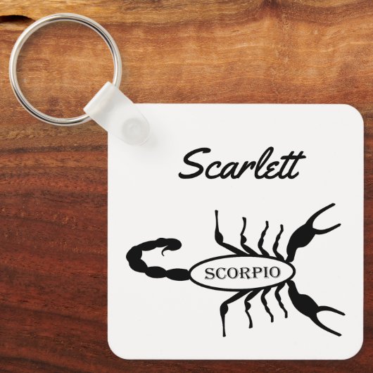 Schorpioen Zwart Schorpioen Ster Teken Aangepaste  Sleutelhanger (Voorkant)
