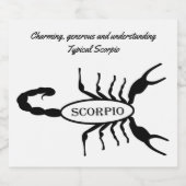 Schorpioen Zwart Schorpioen Sterteken Aangepast Likeurfles Etiket (Enkel label)