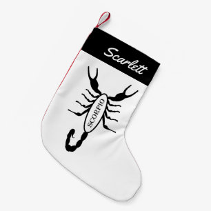 Schorpioen Zwart Scorpion Star Sign Aangepaste naa Kleine Kerstsok