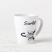 Schorpioen Zwart Scorpion Star Sign Aangepaste naa Latte Mok (Rechterhoek)
