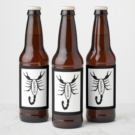 Schorpioen Zwart Scorpion Sterrenbeeld Bier Etiket (Flessen)