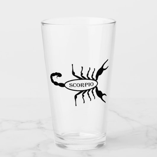 Schorpioen Zwart Scorpion Sterrenbeeld Glas (Voorkant)