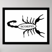 Schorpioen Zwart Scorpion Sterrenbeeld Poster (Voorkant)