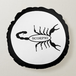 Schorpioen Zwart Scorpion Sterrenbeeld Rond Kussen