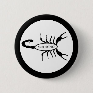 Schorpioen Zwart Scorpion Sterrenbeeld Ronde Button 5,7 Cm