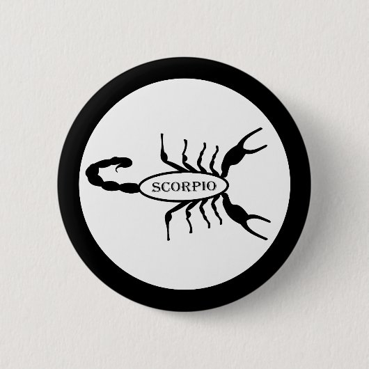 Schorpioen Zwart Scorpion Sterrenbeeld Ronde Button 5,7 Cm (Voorkant)