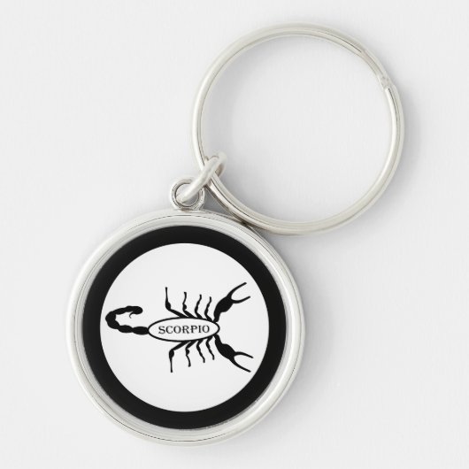 Schorpioen Zwart Scorpion Sterrenbeeld Sleutelhanger (Voorkant)