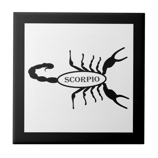 Schorpioen Zwart Scorpion Sterrenbeeld Tegeltje (Voorkant)