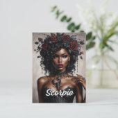 Schorpioen Zwarte Vrouw Schorpioen Gothic Art Briefkaart (Staand voorkant)