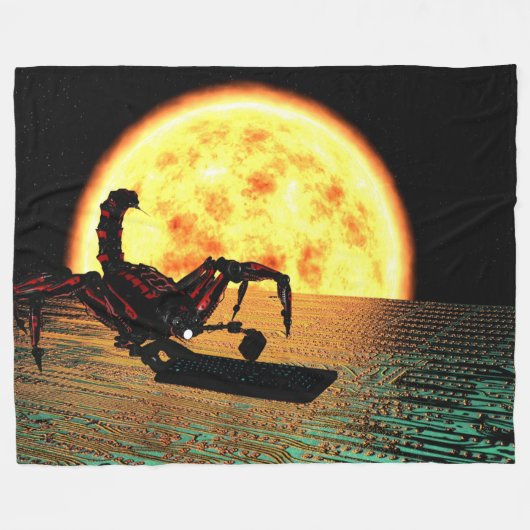 SCHORPIOENROBOT FLEECE DEKEN (Voorkant (Horizontaal))