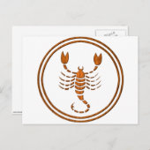 Schorpioentaal op hout Scorpus Scorpion Astrology Briefkaart (Voorkant / Achterkant)