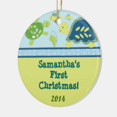 Schorrelreef Ocean Pond gepersonaliseerde naam Keramisch Ornament (Links)