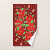 Schorrood Gebloemd Bad Handdoek (Handdoek)