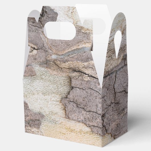 Schors van de vlakke boom bedankdoosjes (Geopend)