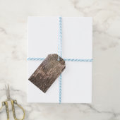 Schors van de vlakke boom cadeaulabel (Met Touw)