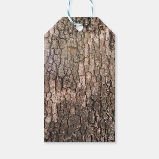 Schors van de vlakke boom cadeaulabel (Voorkant)