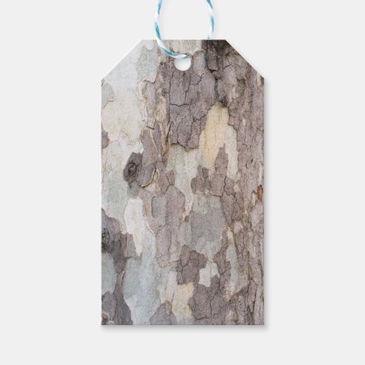 Schors van de vlakke boom cadeaulabel (Voorkant)