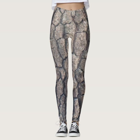 Schors van de vlakke boom leggings (Voorkant)