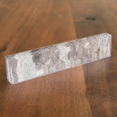 Schors van de vlakke boom naambordje (Zijkant)