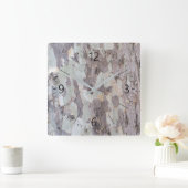 Schors van de vlakke boom vierkante klok (Huis)