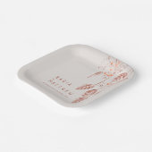 Schorsbessen bruine terracotta bruiloft papieren bordje (Gebogen)