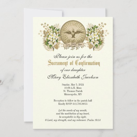 Schorsing van de bevestiging Religieus katholiek Kaart (Voorkant)