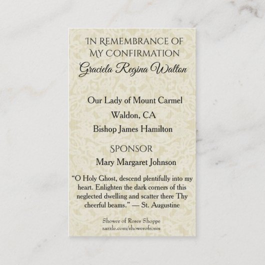 Schorsingsbevestiging kant-en-klare Host Dove Visitekaartje (Achterkant)