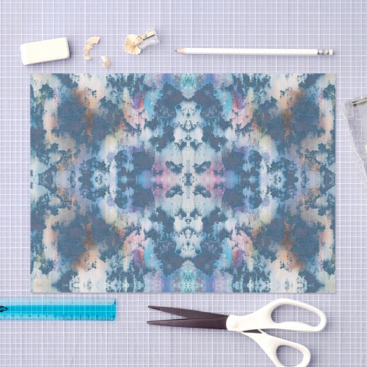 Schorstucco blauw abstractie ontkoppeling structuu tissuepapier (Craft)