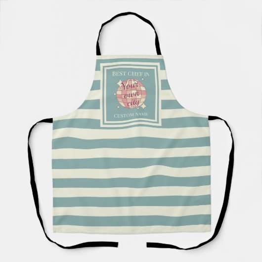 Schort Aanpasbare Stadsnaam Chef Koken (Voorkant)