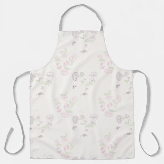 Schort allover print roze Paarse Water Lily Foral