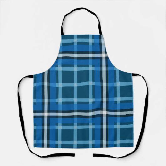 Schort Blauw Tartan Geruit Rutpatroon (Voorkant)